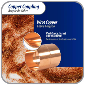 Appli Parts AP-A158B5 1-5/8 in, Anillo de Cobre Accesorios de tuberia de cobre CxC Conexiones soldadas para aplicaciones de refrigeracion, aire acondicionado y plomeria Tuberia ACR y tipo L, 5x Bolsa