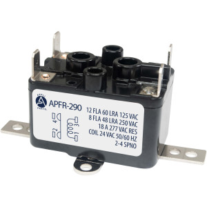 Appli Parts APFR-290 90-290, 24 VAC Coil, Heavy Duty Switching Fan Relay, SPST Normally Open AC and heating Furnace blower relay Universal fit multi position bracket