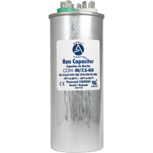 Appli Parts Condensador Capacitor de Marcha 40+7.5 Mfd uF (microfaradios) 370VAC o 450VAC CBB65 Universal  Aire acondicionado y aplicaciones Redondo UL E476928 13.7cm Alto 5cm Ancho CON-40/7.5-450

