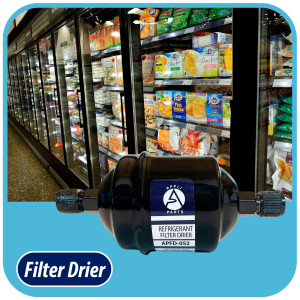 Appli Parts APFD-052 Filtro Secador 1/4 pulg para linea Liquido para Sistemas de Refrigeracion y aire acondicionado 052 SAE Rosca Universal Unidireccional 114mm Largo 51mm Ancho