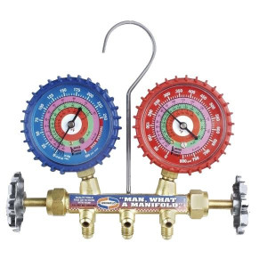 Juego Manometro Uniweld Completo Compatible con R410A, R22, R404A, Con Mangueras 3ft (Psi-Kpa-C) Qs4l3h-5