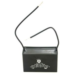 Appli Parts Condensador Capacitor de ventilador 12 mfd (microfaradios) uf 250VAC con 2 cables compatible con cualquier marca de igual capacitancia  CAP-12-250-2C