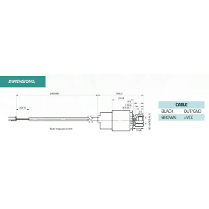 Full Gauge SB69-100A Transductor de Presion, 1/4 pulg SAE Macho, 0-232 Psi (0-16 bar), Suministro 0.5 a 4.5 VDC, Salida 4-20mA, Rango Temperatura -40 a 212 F (-40 a 100 C)