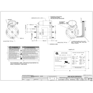 US Motor 9664 1/12-1/20Hp 1550 rpm, 4 polos, 1 eje, Cerramiento, OAO 3.3 pulg diametro, Reversible, 115V/230V/50/60Hz/1Ph 10.42cm carcaza, eje, 6.25cm
