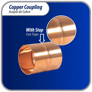 Appli Parts AP-A118 1-1/8 pulg Anillo de Cobre Accesorios de tuberia de cobre CxC Conexiones soldadas para aplicaciones de refrigeracion, aire acondicionado y plomeria Tuberia de cobre ACR y tipo L