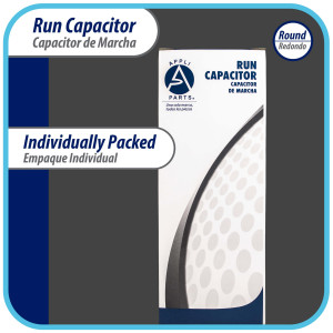 Appli Parts Condensador Capacitor de Marcha 4 Mfd uF (microfaradios) 370VAC o 450VAC CBB65 Universal Aire acondicionado y otras aplicaciones Redondo UL E476928 6.4cm Alto 3.7cm Ancho CON-4-450