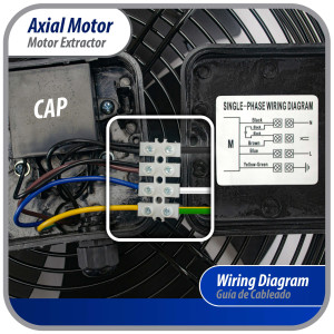 Appli Parts AXF-350 13-3/4 in Axial Fan Motor Guard Mounted Fan Blade 220 V, 1 Ph, 50-60 Hz, 180 W, 1550 rpm, Universal replacement for Cold Room Evaporators, Condensing Units, Work Temp -22F to 140F