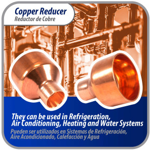 Appli Parts AP-R218078 2-1/8x7/8 in Reducing Bushing Copper pipe fittings C x C Sweat connections for refrigeration, air conditioning and plumbing applications ACR and Type L copper pipe