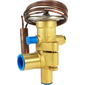Emerson TCLE 12 HW Valvula de Expansion Termostatica Alco para R22 y R407C 12 tons con ecualizacion externa 1/4 in, SAE, conexion 1/2 x 5/8 ODF soldable, rango de trabajo -23 a 10 C