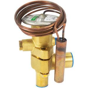Emerson TCLE 12 HW Valvula de Expansion Termostatica Alco para R22 y R407C 12 tons con ecualizacion externa 1/4 in, SAE, conexion 1/2 x 5/8 ODF soldable, rango de trabajo -23 a 10 C