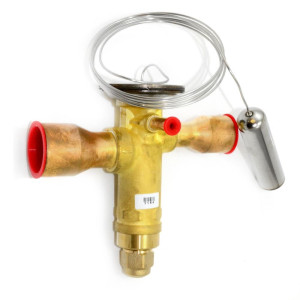 Danfoss 067N3164 23TR Valvula de Expansion Termostatica, TGE, R410A, 7/8x1-3/8 pulg Soldable, ODF, 1/4 pulg Ecualizacion externa, Bi-flow, -40 a 10 C remplaza 067N3184