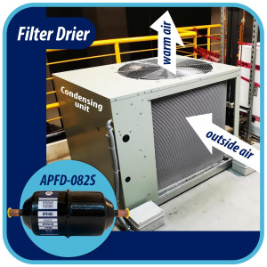 Appli Parts APFD-082S Filtro Secador 1/4 pulg para linea Liquido para Sistemas de Refrigeracion y aire acondicionado 082S ODF Soldable Universal Unidireccional 152mm Largo 57mm Ancho
