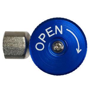 Appli Parts APQC-134L Acople Rapido Refrigeracion y Aire Acondicionado Automotriz para carga y servicio Compatible con R134a, Baja azul, adaptador de bronce, conexion de 1/4 de pulg