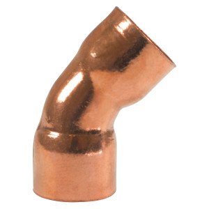 Appli Parts AP-C03845 45 Degree Elbow Short turn 3/8 in Copper pipe fittings CxC Sweat connections for refrigeration, air conditioning and plumbing applications ACR and Type L copper pipe