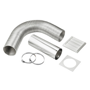 Lambro 313WUL Semi-Rigid Transition Duct Louvered Vent Kit 4 inch X 8 ft