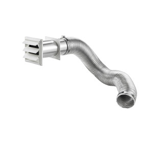 Lambro 313WUL Semi-Rigid Transition Duct Louvered Vent Kit 4 inch X 8 ft