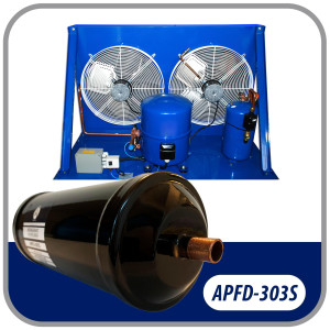 Appli Parts APFD-303S Filtro Secador 3/8 pulg para linea Liquido para Sistemas de Refrigeracion y aire acondicionado 303S ODF Soldable Universal Unidireccional 229mm Largo 76mm Ancho