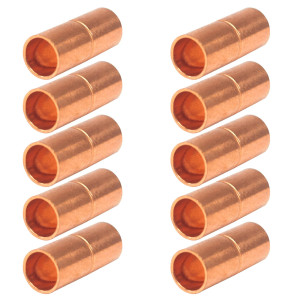 Appli Parts AP-A014B10 1/2 in, Anillo de Cobre Accesorios de tuberia de cobre CxC Conexiones soldadas para aplicaciones de refrigeracion, aire acondicionado, plomeria Tuberia ACR y tipo L, 10x Bolsa