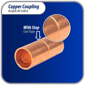Appli Parts AP-A014B10 1/2 in, Anillo de Cobre Accesorios de tuberia de cobre CxC Conexiones soldadas para aplicaciones de refrigeracion, aire acondicionado, plomeria Tuberia ACR y tipo L, 10x Bolsa