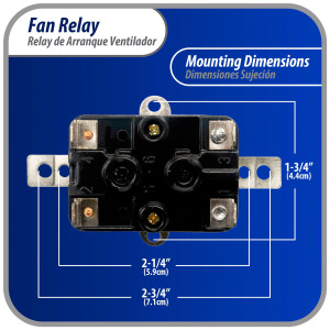 Appli Parts APFR-360 90-360, 24 VAC Coil, Heavy Duty Switching Fan Relay,SPST, Normally Open, AC and heating Furnace blower relay Universal fit multi position bracket