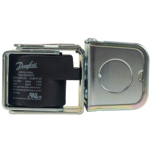 Danfoss 018F4120 Bobina para Solenoide 208-240 V, 60 Hz, 14 W, 230 V, 50 Hz, 17 W, BJ230CS, Caja de Conexion