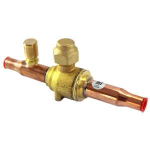 Danfoss 009L7051 Valvula de Cierre 3/8pulg tipo Bola de conexion soldable GBC 10s Multiple Refrigerante MWP 650psi WT -40C a 149C con puerto de servicio SAE 1/4 pulg Bi-Direccional