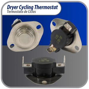 Appli Parts APTD-L155 Termico Secadora L155-15F remplazo universal para varios modelos y marcas modelo viejo solo 2 conexiones, remplaza 60T11, D501759