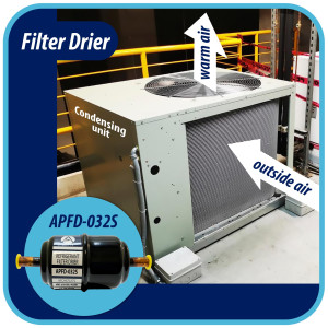 Appli Parts APFD-032S Filtro Secador 1/4 pulg para linea Liquido para Sistemas de Refrigeracion y aire acondicionado 032S ODF Soldable Universal Unidireccional 102mm Largo 25mm Ancho

