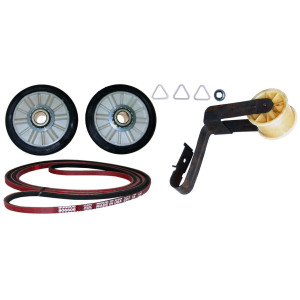Whirlpool 4392065 Kit de Polea, Correa, Ruedas Tambor para secadora. Incluye Correa 341241, Rueda 349241T (2 unidades), Polea WP691366, Anillos WPW10512946 (4 unidades), Reten: WP90296