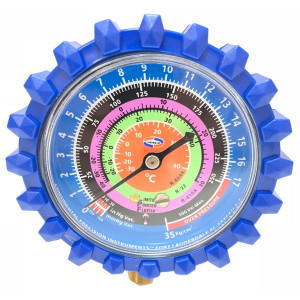 Uniweld G530LD-5 Esfera de Manometro Baja Azul Compatible con R410A, R22, R404A, Centigrado, psi-Kg/cm2
