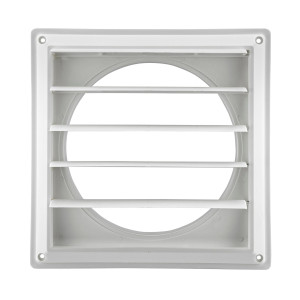 Lambro 363W White Plastic Louvered Vent 8 inch