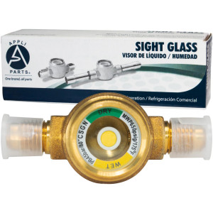 Appli Parts APSG-14A Visor de Liquido 1/4 pulg Flare e Indicador de Humedad con conexiones Rosca con cuerpo solido para Sistemas de Refrigeracion y Aire Acondicionado