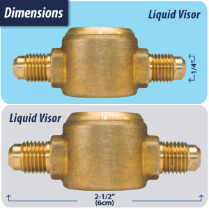 Appli Parts APSG-14A Visor de Liquido 1/4 pulg Flare e Indicador de Humedad con conexiones Rosca con cuerpo solido para Sistemas de Refrigeracion y Aire Acondicionado