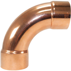 NDL W2082 90 Degree Elbow Long turn 2-5/8in Copper pipe fittings C x C Sweat connections for refrigeration, air conditioning and plumbing applications ACR
