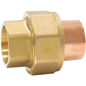 NDL N-8004 Union 7/8 pulg Accesorios de tuberia de cobre C x C Conexiones soldadas para aplicaciones de aire acondicionado, calefaccion y Ventilacion