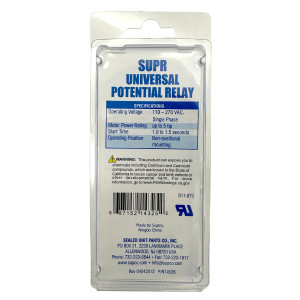 Supco SUPR Relay Potencial Electronico Universal Supco hasta 5 Hp, 30 amp, 110-270 VAC