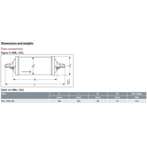 Danfoss 023Z0014 Filtro Secador 5/8pulg linea de Liquido para sistemas de aire acondicionado y refrigeracion DCL 305 Roscable 10.5-15.7tons Unidireccional 26cm Largo 8cm Ancho