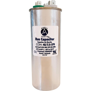 Appli Parts Condensador Capacitor de Marcha 45+7.5 Mfd uF (microfaradios) 370VAC CBB65 Universal Aire acondicionado y otras aplicaciones Redondo UL E476928 5cm Ancho 13.6cm Alto CON-45/7.5-370-R