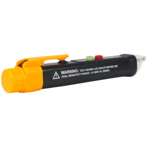 Appli Parts APET-TE1 Detector probador de voltaje de AC sin contacto con linterna LED y alarma de zumbador, para deteccion de cables vivos y neutros en circuitos de CA 12-1000 V
