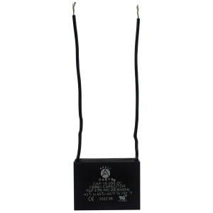 Appli Parts CAP-10-250-2C Condensador Capacitor de ventilador 10 mfd (microfaradios) uf 250VAC con 2 cables compatible con cualquier marca de igual capacitancia 4.7 ancho x 2.6 profundidad x 3.7cm
