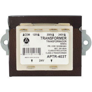 Appli Parts APTR-403T Transformador de 120, 208, 240 V a 24 V, 40 Va, 50/60 Hz, con Base Simple, conectores rapidos de 1/4 , Aislamiento Clase B, Transformador Clase 2
