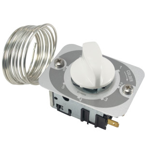 Danfoss 077B7105 Termostato de control Refrigerador 1 puerta 077B1047L Cut-in Frio -9.5C Cut-out Frio -18.0C Cut-in Caliente +8.5C Cut-Out Caliente +3.0C Capilar 1200mm
B0