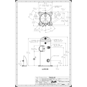 Danfoss LLZ018T2LQ9C 6 HP LBP Refrigeration Scroll Compressor 208-230/3/60 (V/Ph/Hz) R404A, R507, R452A, R448A, R449A, Rotolock Connections, 121L9548, 121L9549, 121L9511, 121L9510, 121L9057
