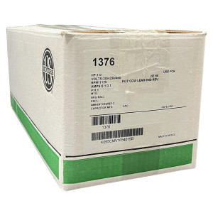 US Motors 1 hp 1125 rpm, 6 polos, 1 eje, 1 velocidad, 5.6 diametro, CCW, Lead End, Reversible, 208-230 V/460 V, 60 hz, 1 ph, 25 mfd/370 VAC Capacitor 1376 K055CMV1654015B