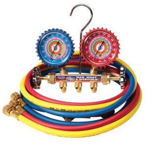 Juego Manometro Uniweld Completo R-410a/R-22/R-404a Con Mangueras 5ft (Psi/F) Qs4l5h