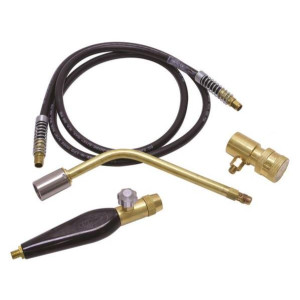 Uniweld KCA110 Heat Shrink Kit up to 1 in flame shield, specifically designed tips for heat shrink tubing in the telecommunications field Includes Regulator, Handle, Tip and Hose