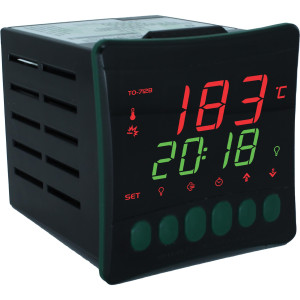 Full Gauge Termostato para Horno 85-265V 50/60hz  -10C A 500C Thermon, para Gas, Electrico o Madera, -10C A 500C, 4 Salidas para Relay, 2 Entrada Digital, 1 Sensor de Llama, 1 Alarma InternaTO-712B