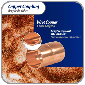 Appli Parts AP-A034B10 3/4 in, Anillo de Cobre Accesorios de tuberia de cobre CxC Conexiones soldadas para aplicaciones de refrigeracion, aire acondicionado, plomeria Tuberia ACR y tipo L, 10x Bolsa