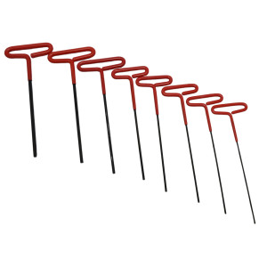 MA-Line MA-1202 T-Handle Hex wrench Set, 9 in, 3/32, 7/64, 1/8, 9/64, 5/32, 3/16, 7/32, 1/4 inch
