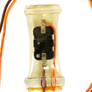 Appli Parts APBT-S8835 Bimetal Thermostat 2 Wire, Open 59 F and Close 32 F, orange and brown colored wires, Reference: BIM-8835 RO40504 Thermodisc